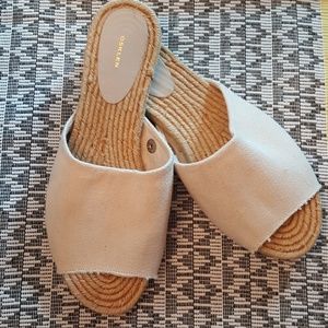 Osklen Anthropologie cream canvas slides EU 37